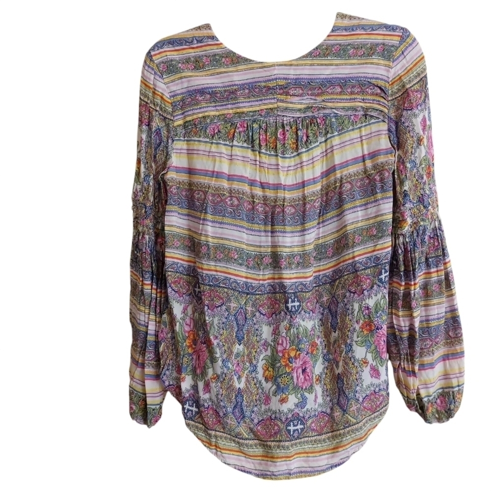 Maeve Ceresco Long Sleeve Peasant Boho Top- size XS - Picture 3 of 8